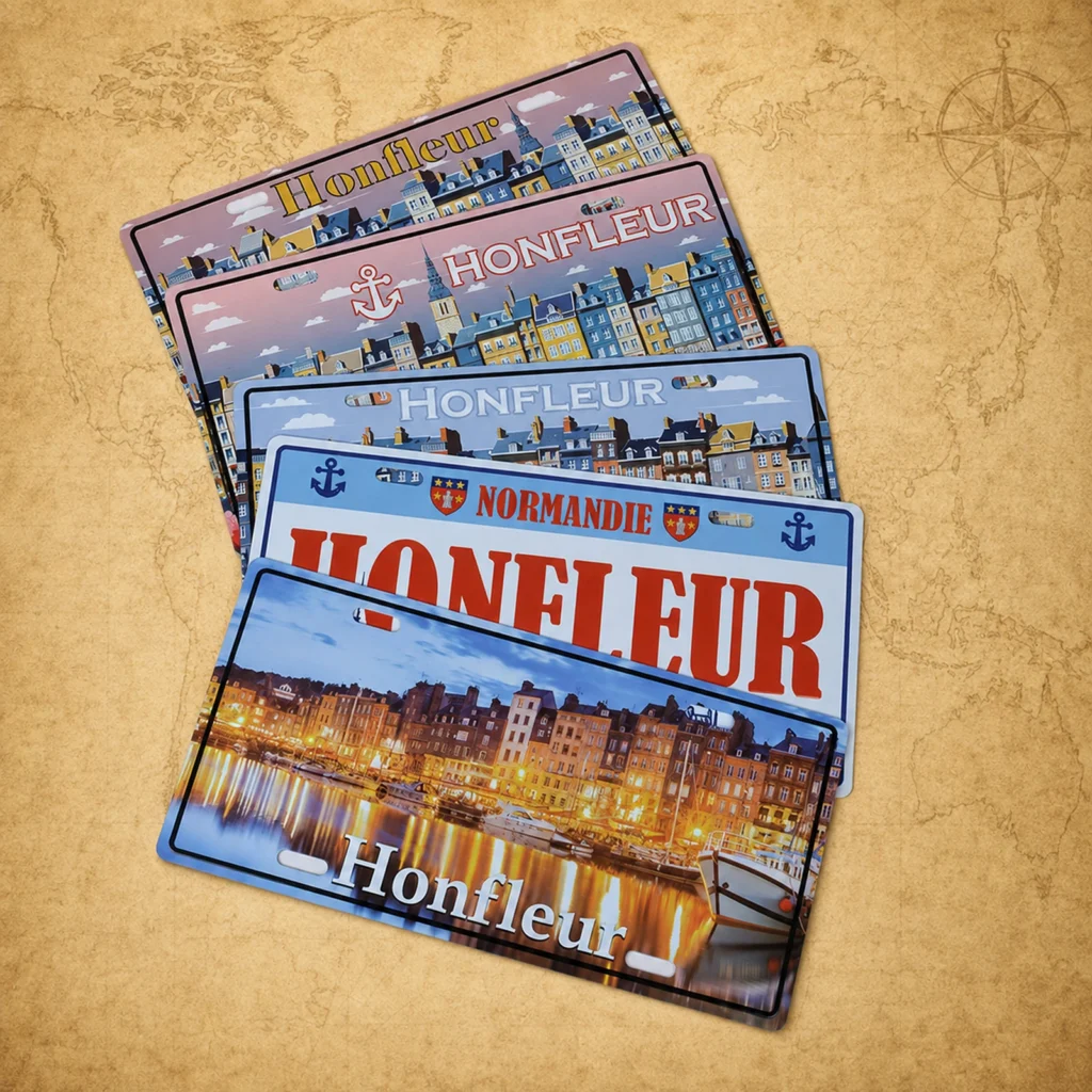Customized Honfleur France metal license plate decoration supplier