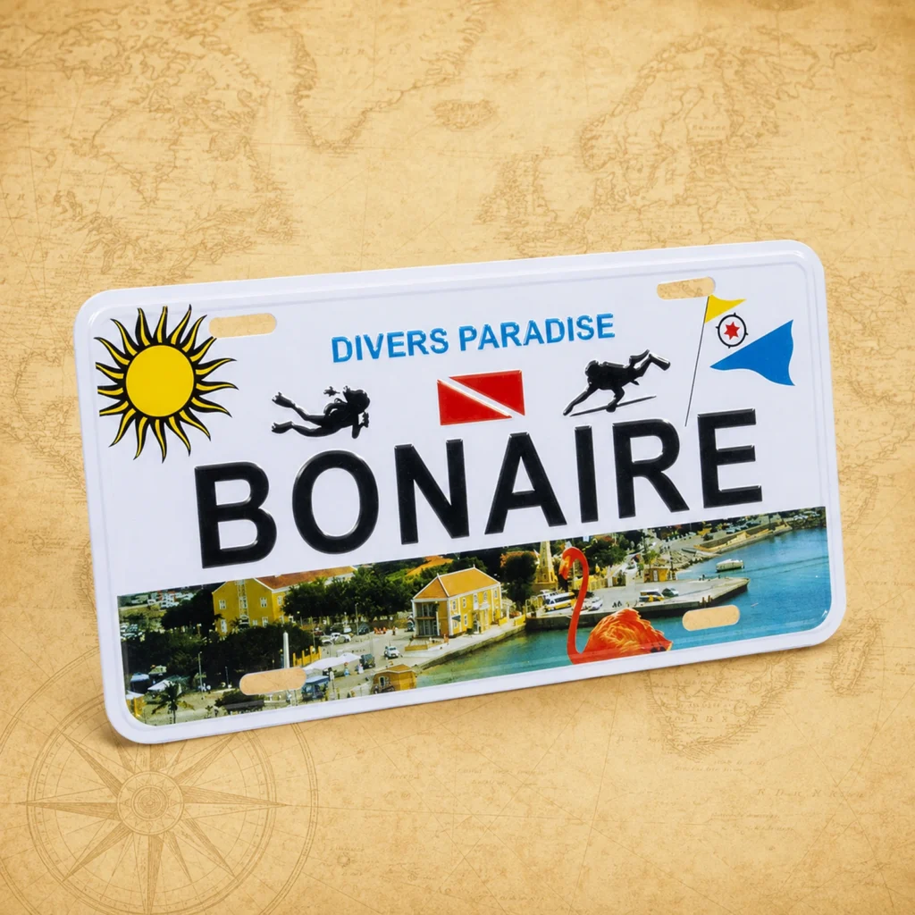 Custom Bonaire metal license plate decoration manufacturer