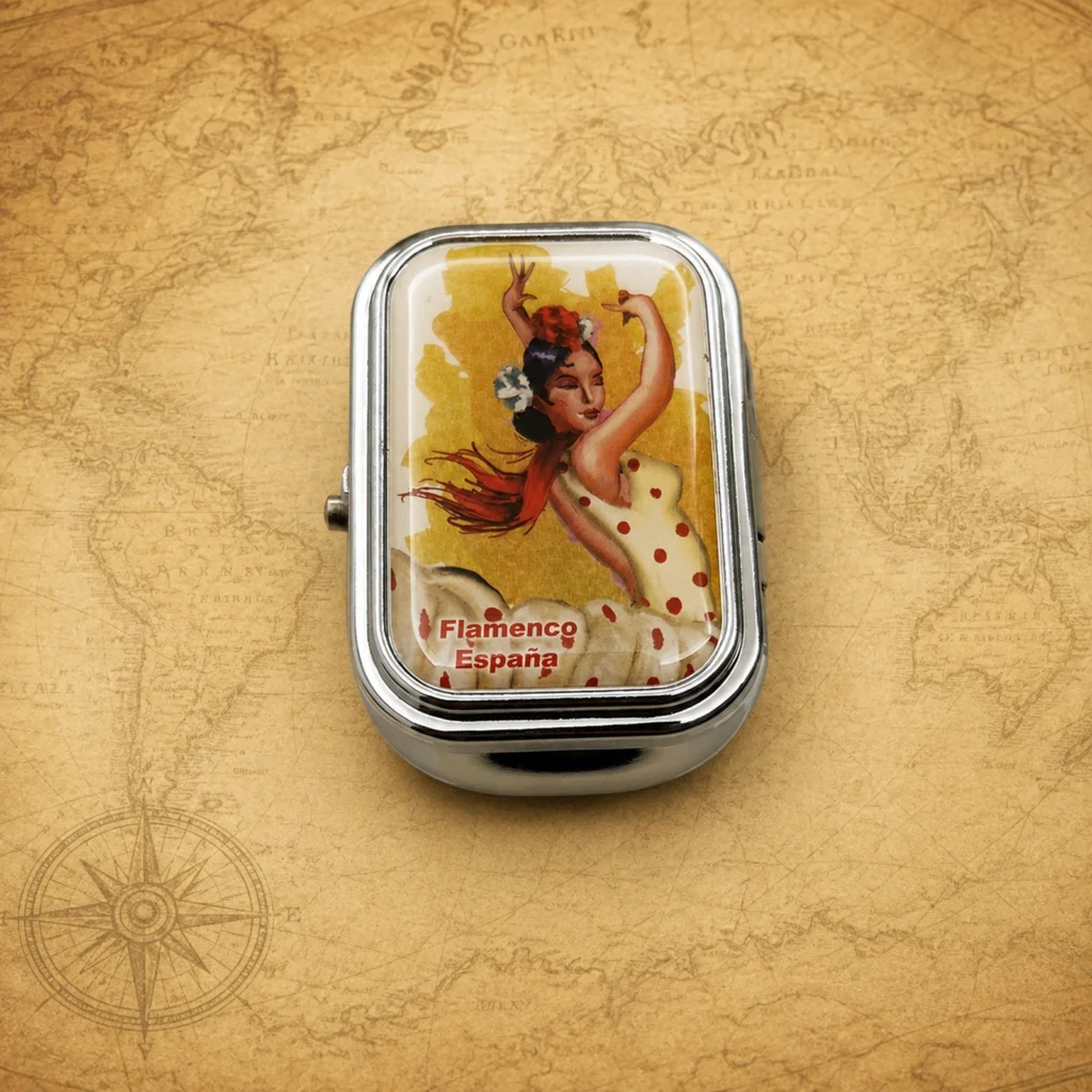 Custom Spain flamenco metal pill box manufacturer