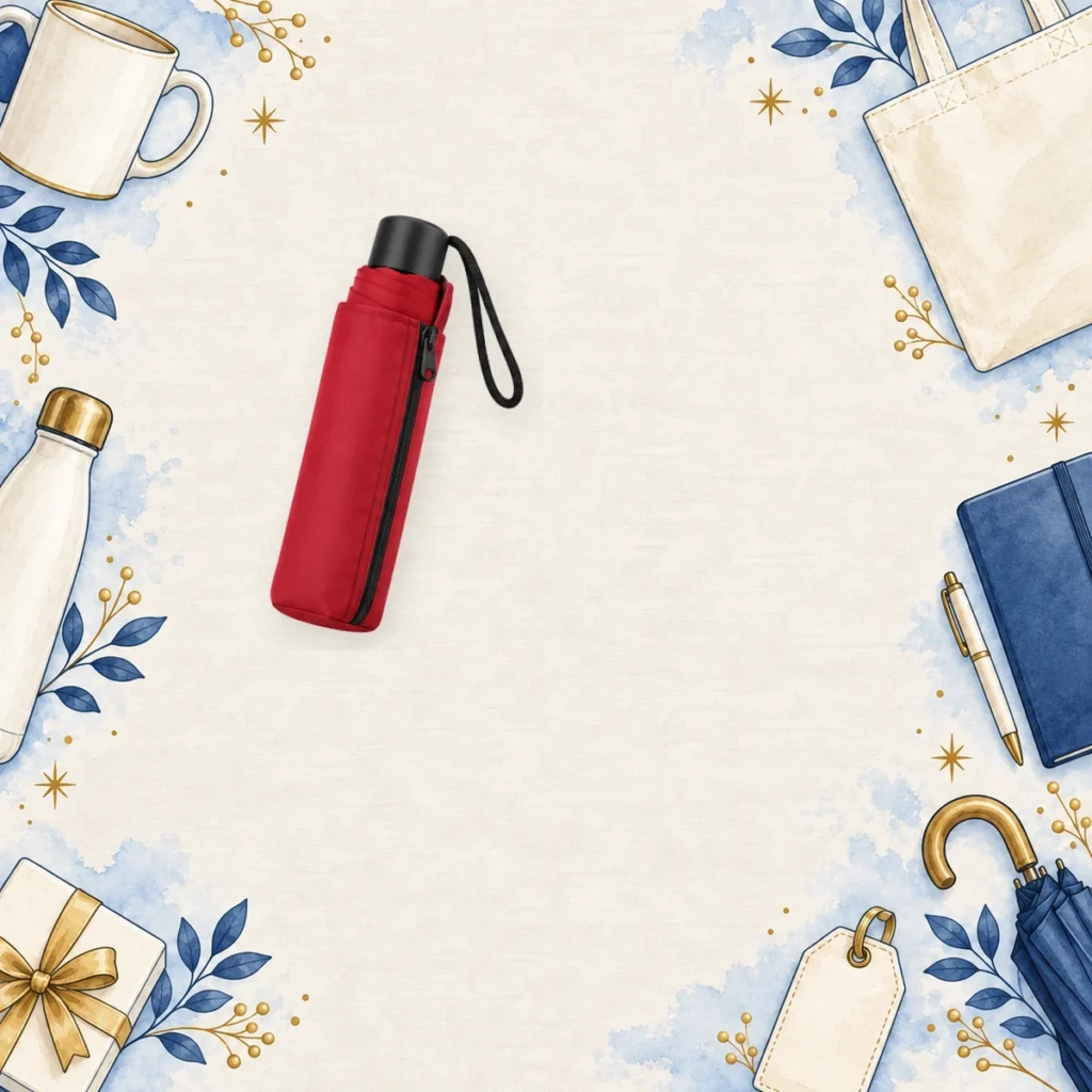 red portable pocket umbrellas for hospitality
