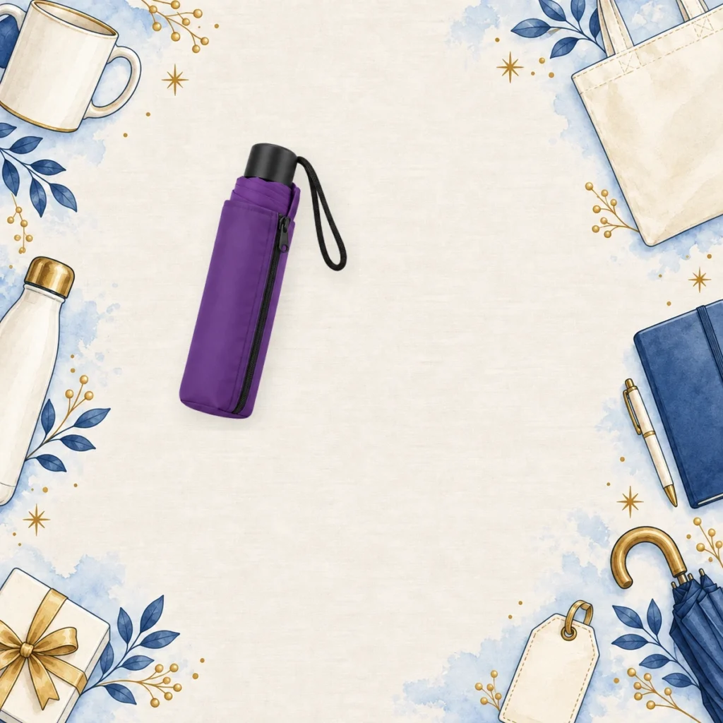 purple portable pocket umbrellas for employee appreciation