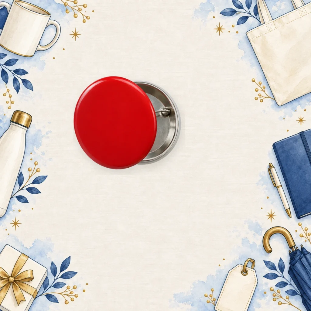 red promotional button badges for nonprofit campaigns