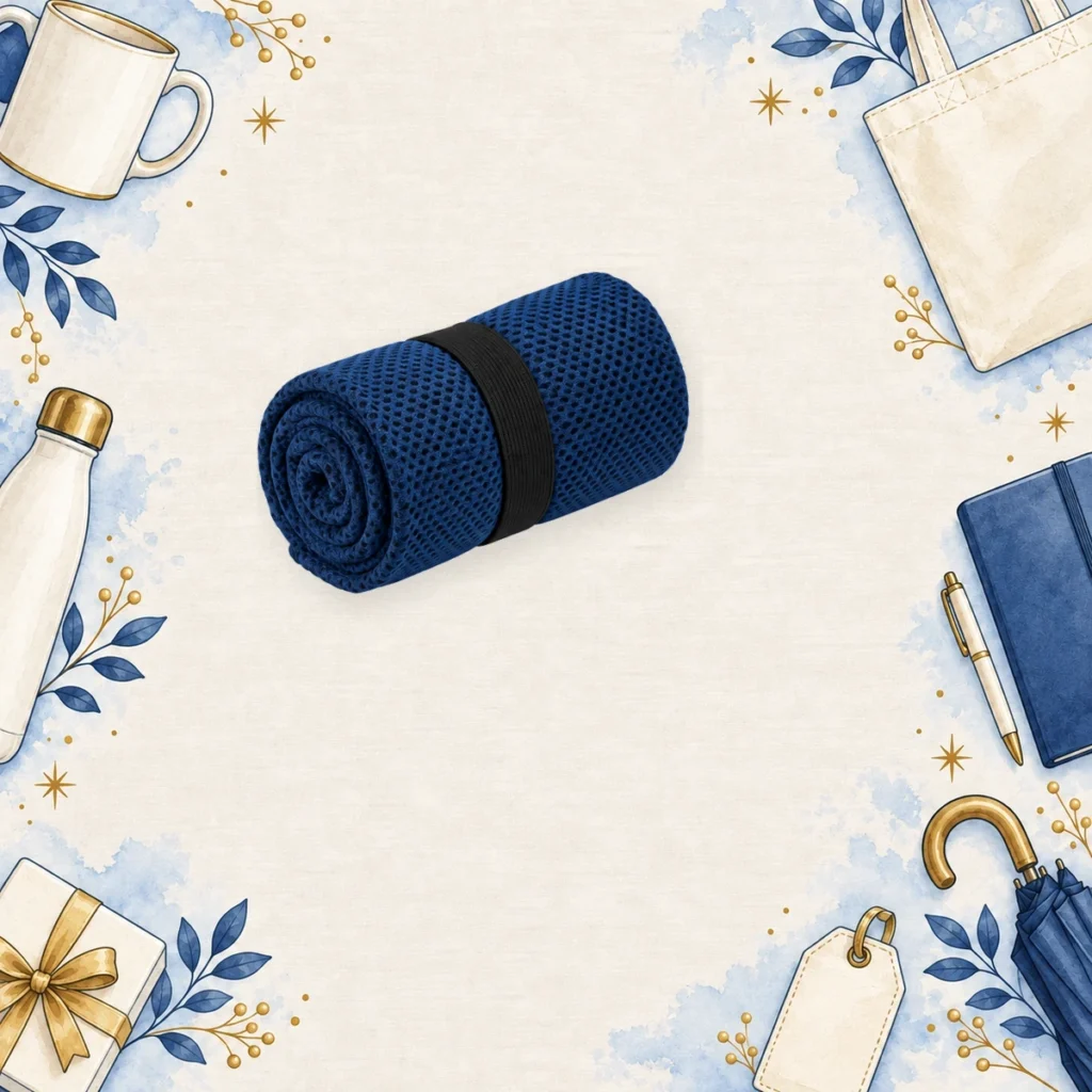 navy promotional cooling towels for fitness