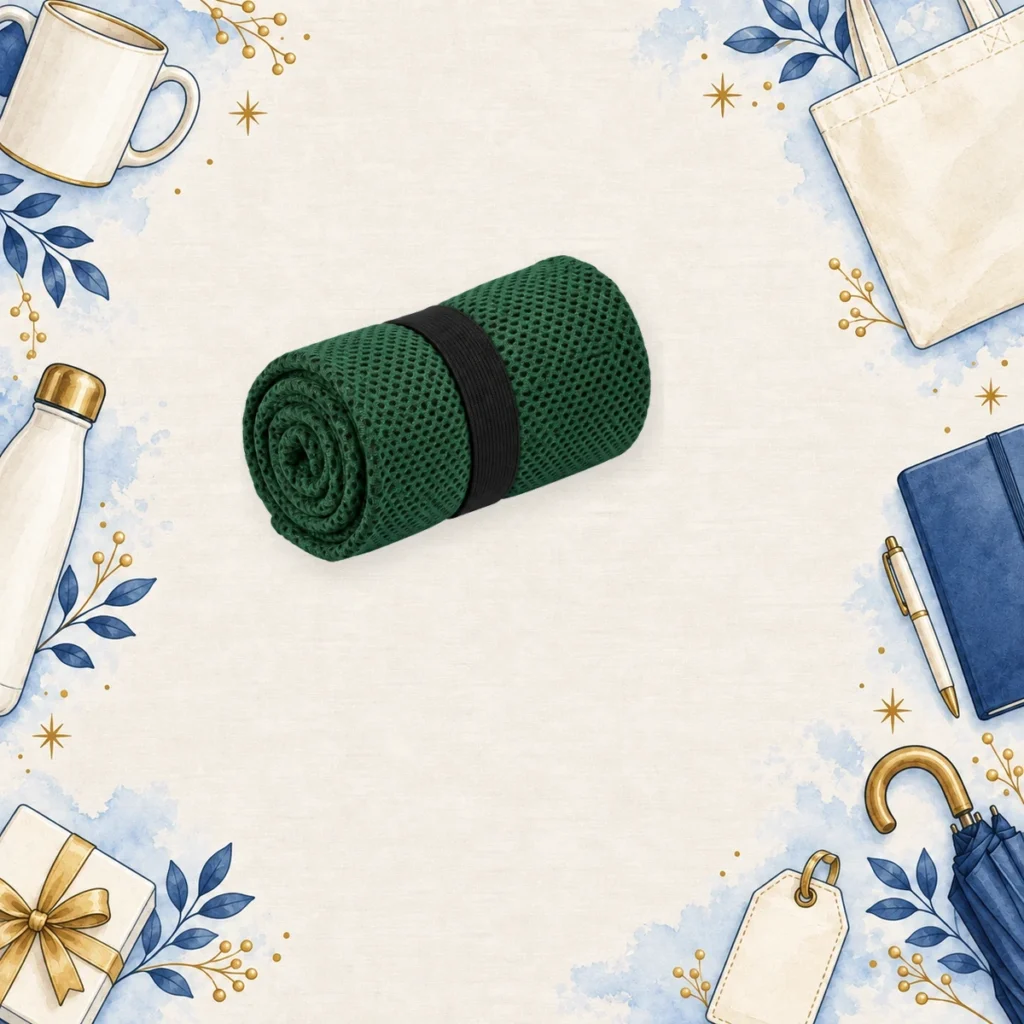 forest green promotional cooling towels for tourism