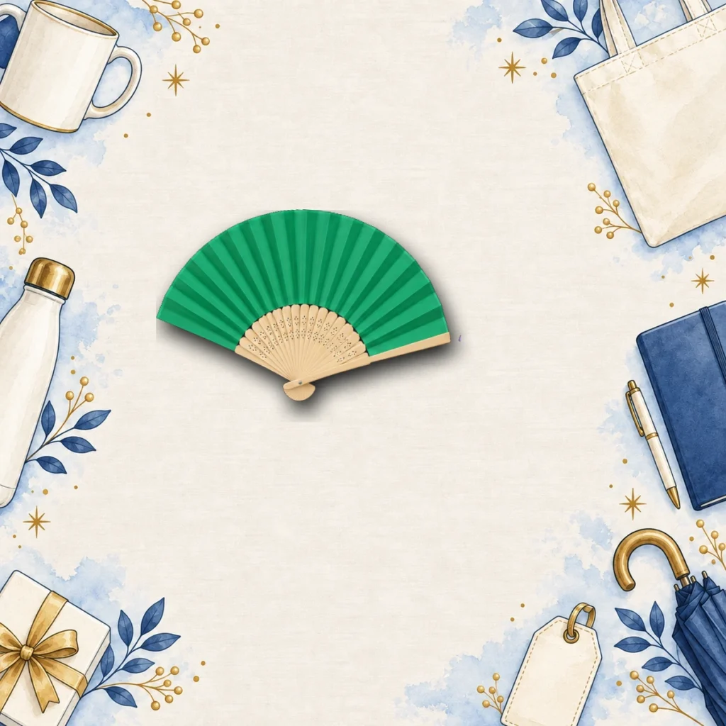 yellow custom promotional folding fans for food and beverage