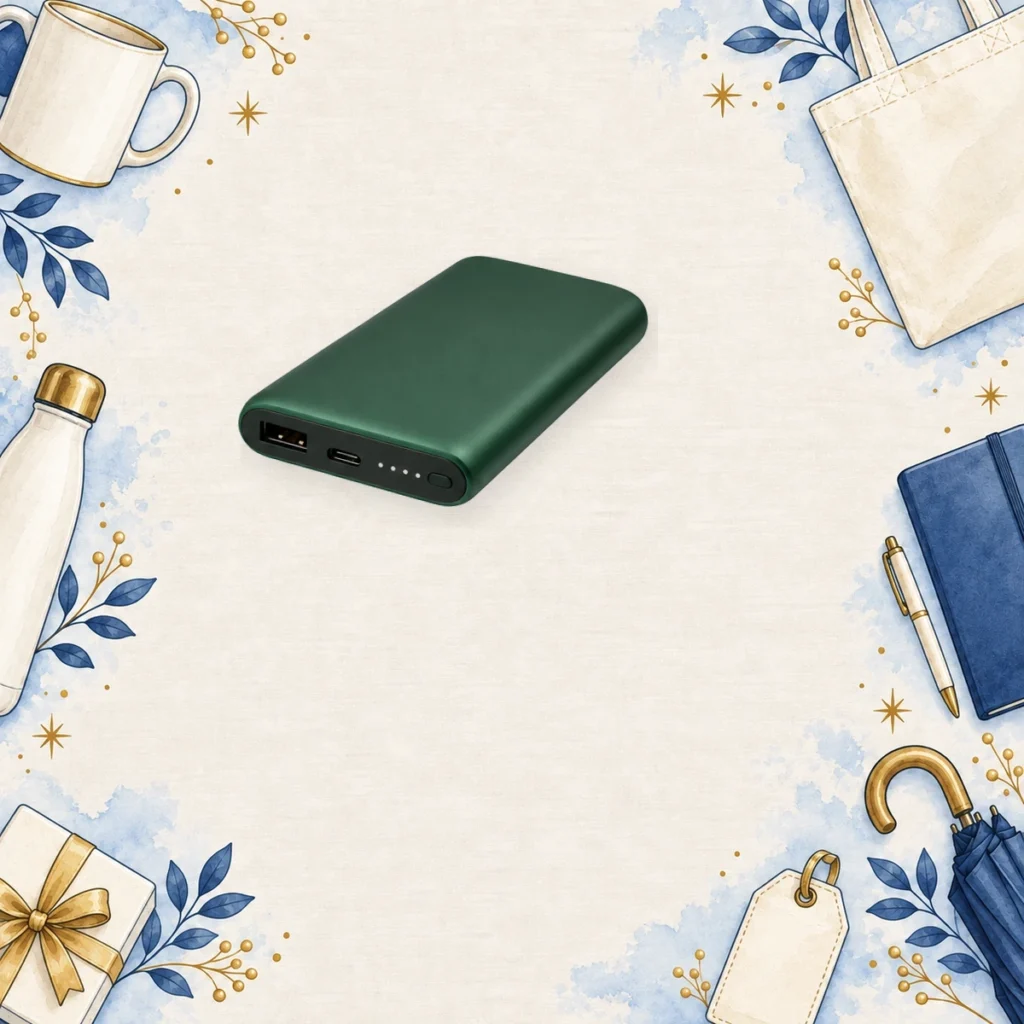 forest green promotional power banks for trade shows