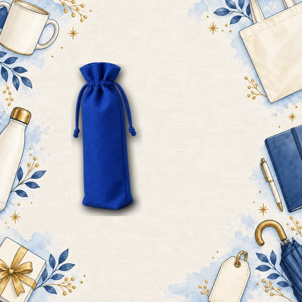 royal blue promotional wine bags for corporate events