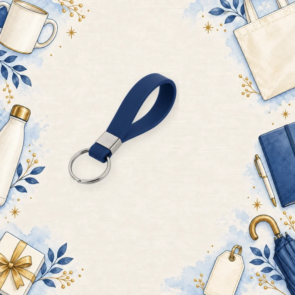 navy silicone wristband keychains for fitness