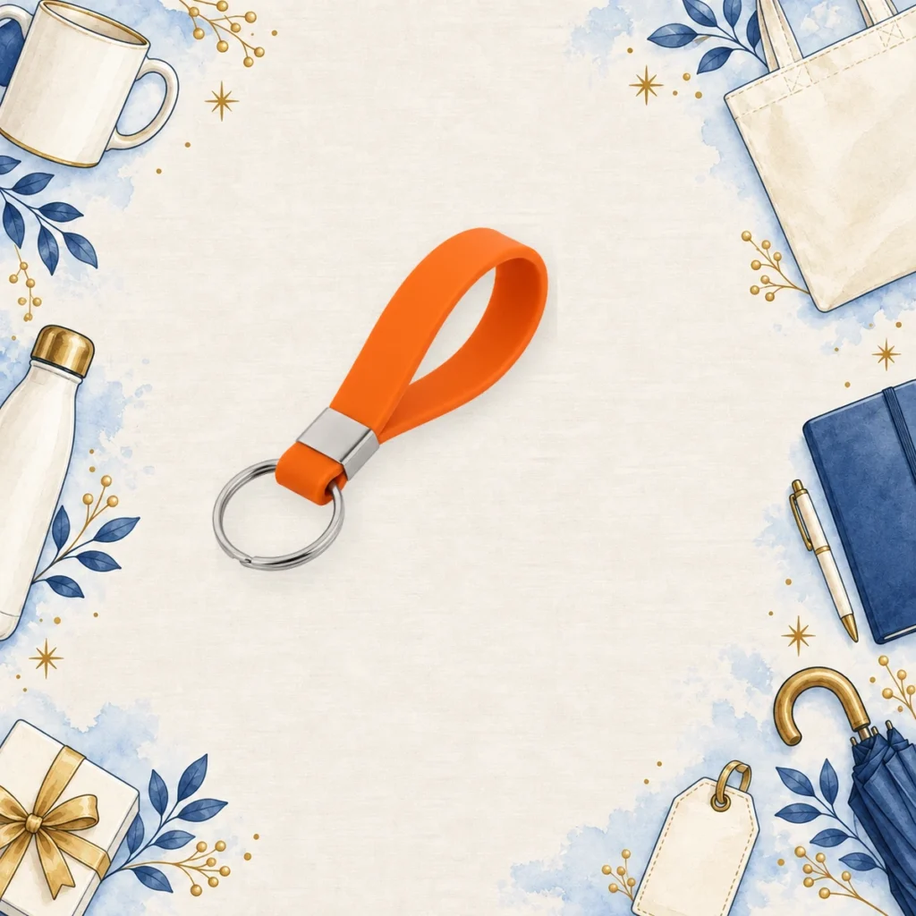 orange silicone wristband keychains for schools