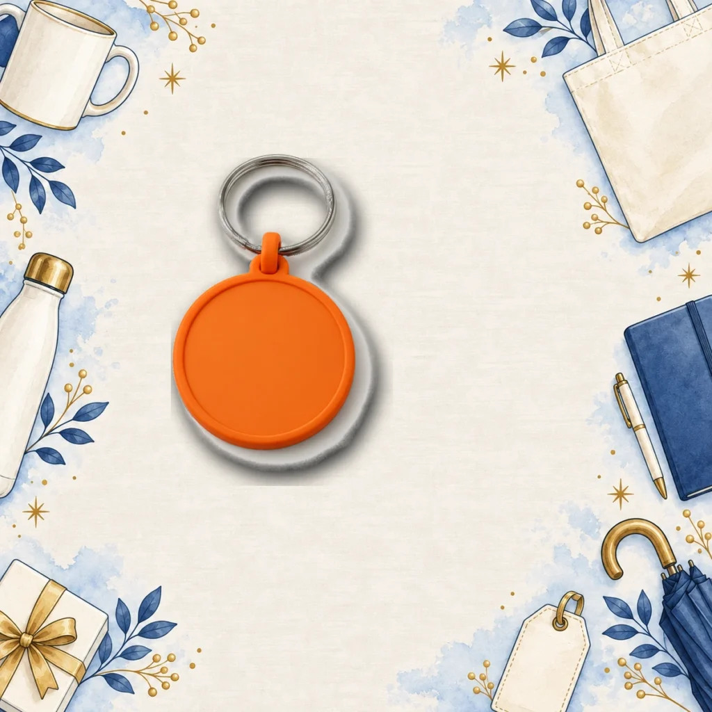 orange soft pvc keychains for food and beverage