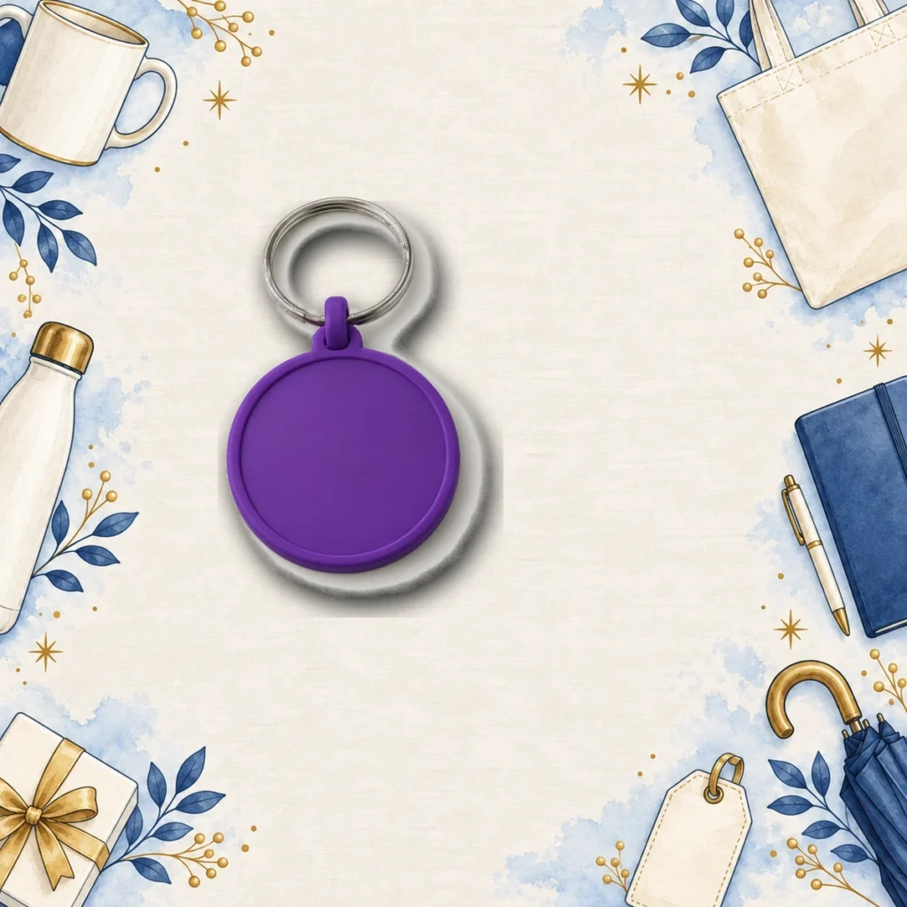 purple soft pvc keychains for pet brands