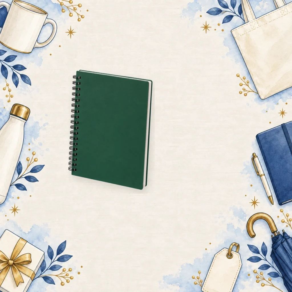 forest green spiral promotional notebooks for conferences