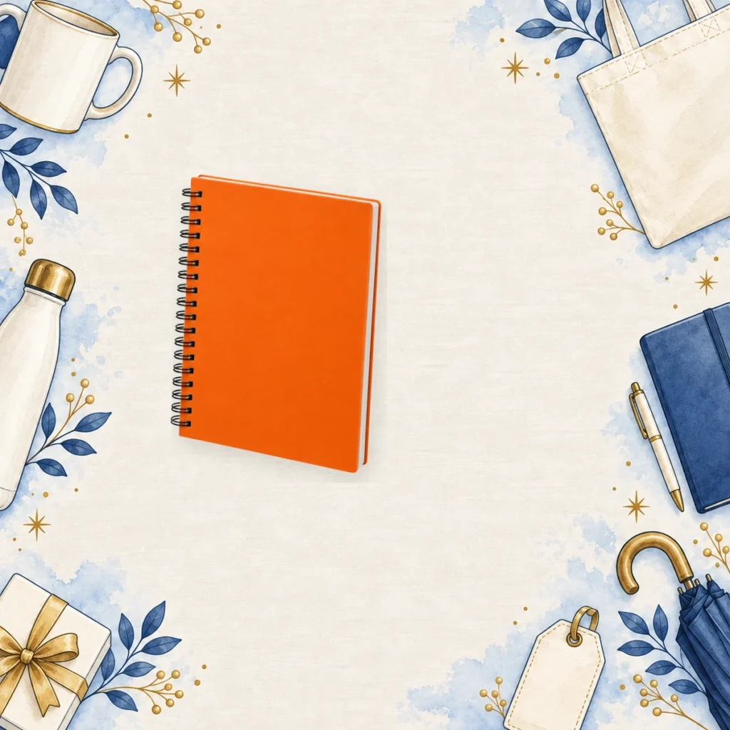 orange spiral promotional notebooks for finance