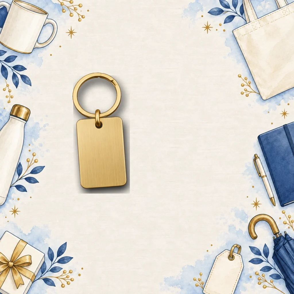 gold custom stainless steel keyrings for hospitality