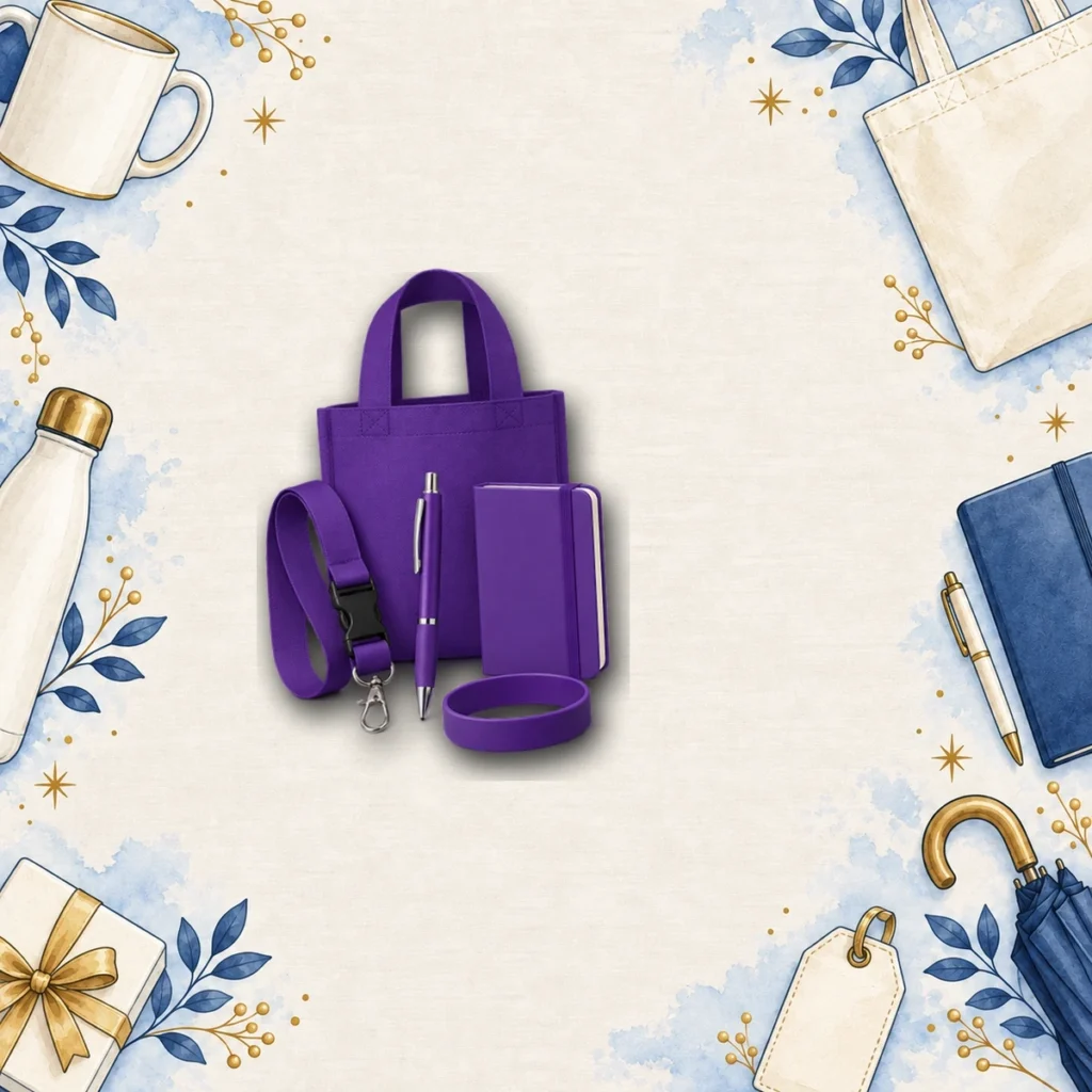 purple trade show giveaway kits for nonprofit events