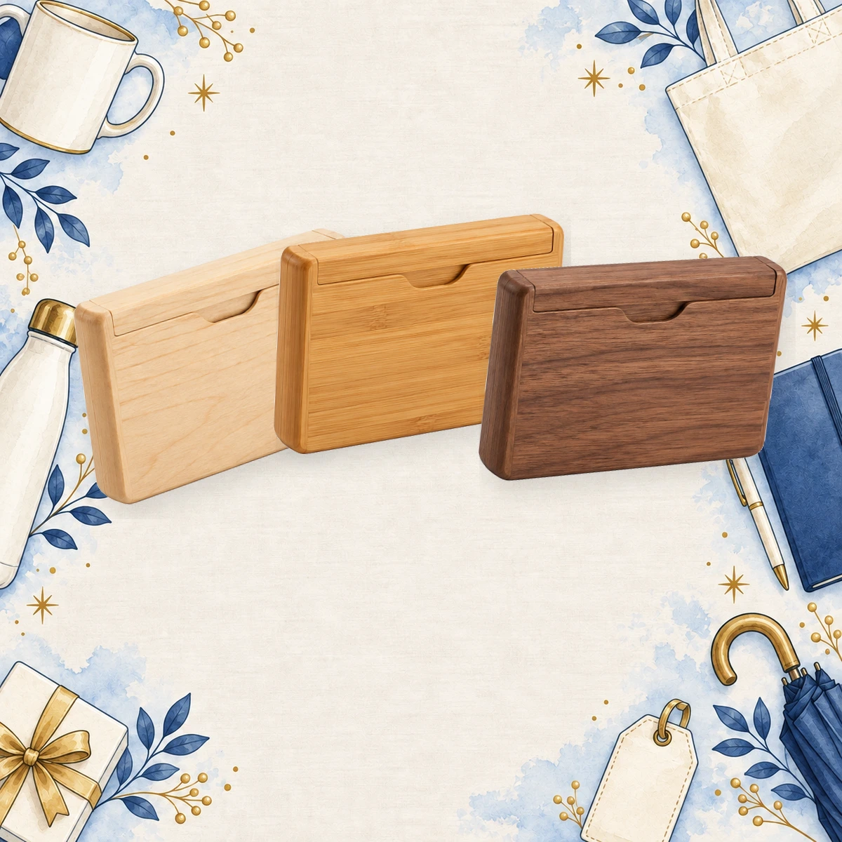 Custom Walnut Business Card Holders product collection