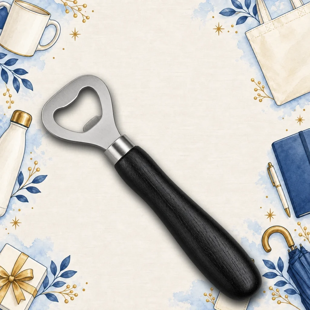 black wood corporate gift bottle opener
