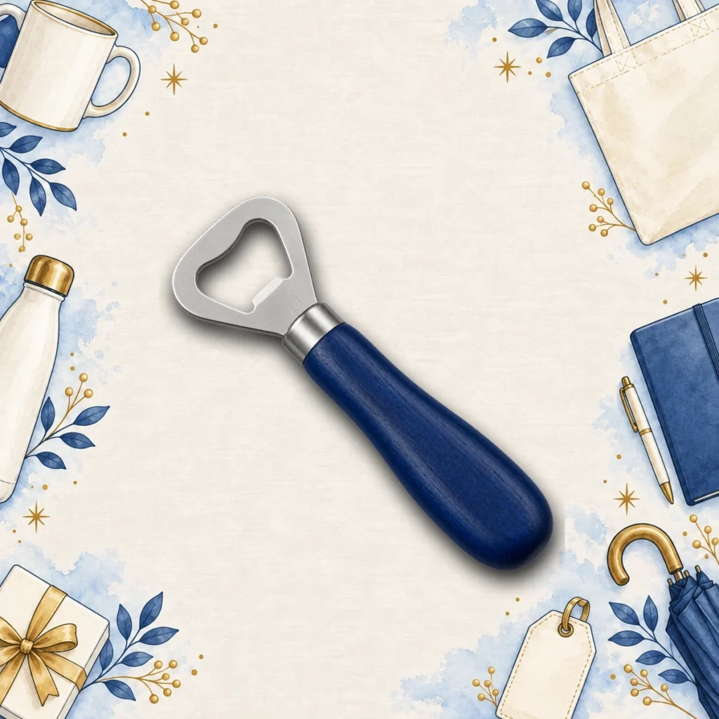 navy custom wooden bottle opener