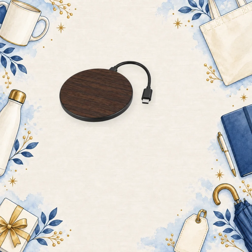 dark walnut wooden wireless chargers for trade shows