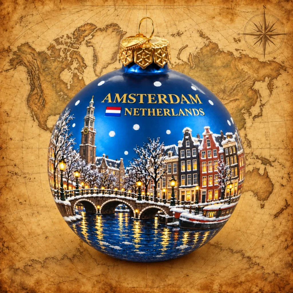 Amsterdam glass souvenir Christmas bauble