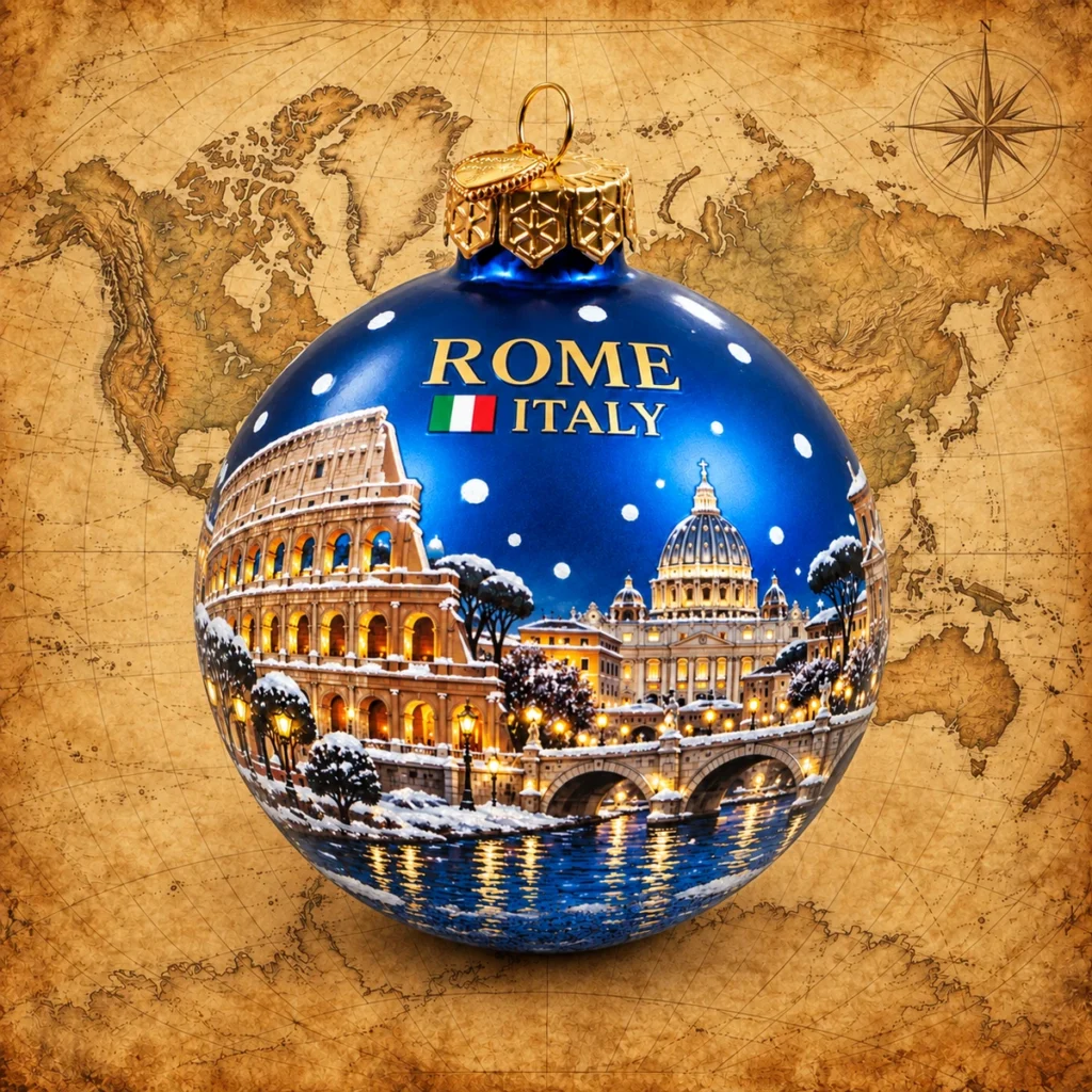 Rome Italy glass souvenir Christmas bauble
