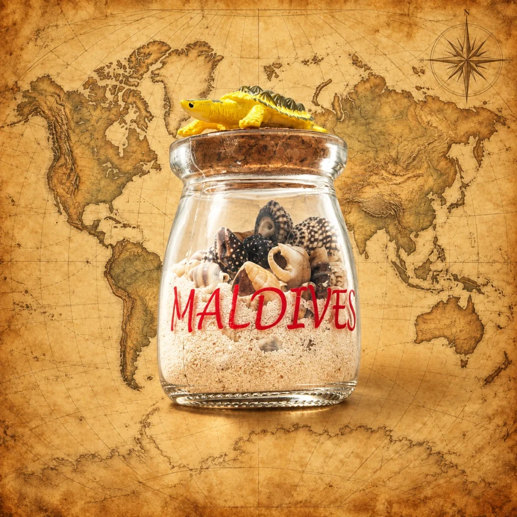 Maldives sand bottle glass souvenir figurine