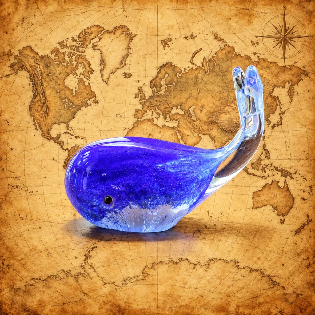Blue whale custom glass souvenir figurine