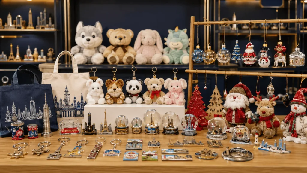 Wide range of custom gift products including plush toys souvenirs Christmas ornaments and promotional items