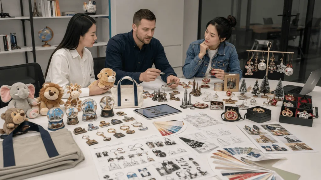 One-stop sourcing meeting with plush toys souvenirs Christmas decorations and custom gift products