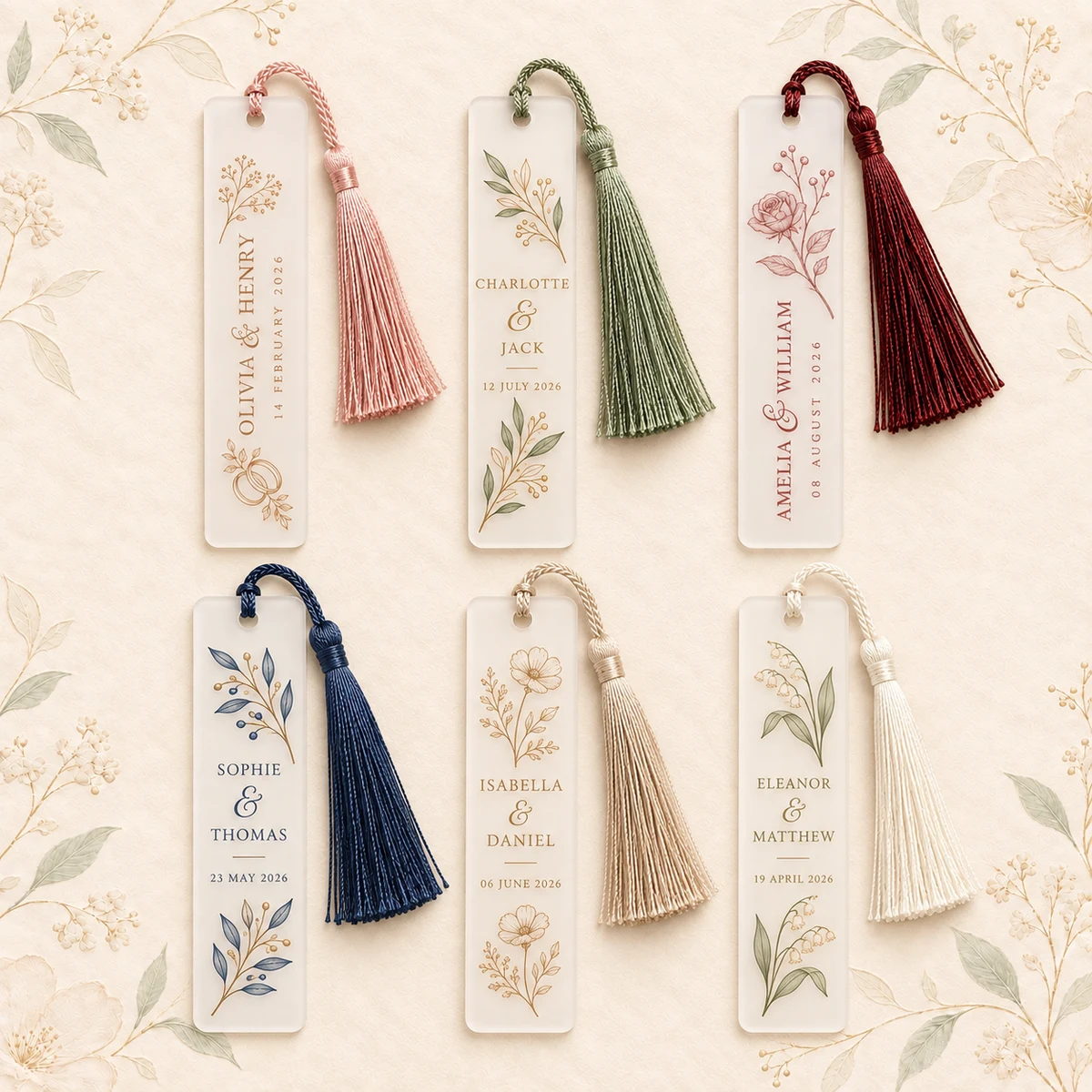 Personalized Acrylic Wedding Bookmark product collection