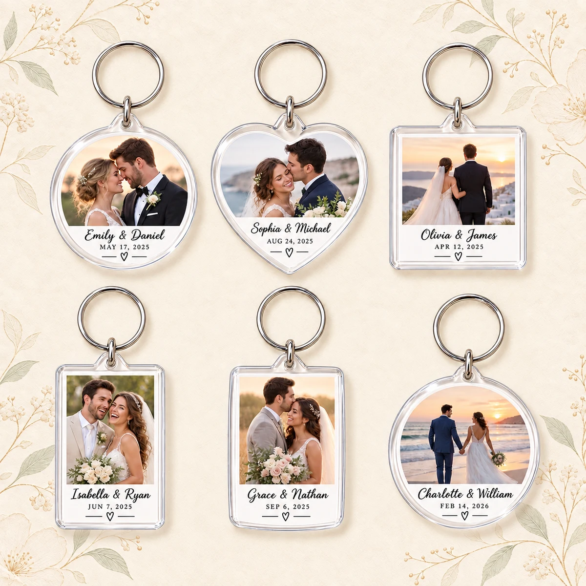 Personalized Acrylic Wedding Photo Keychain product collection
