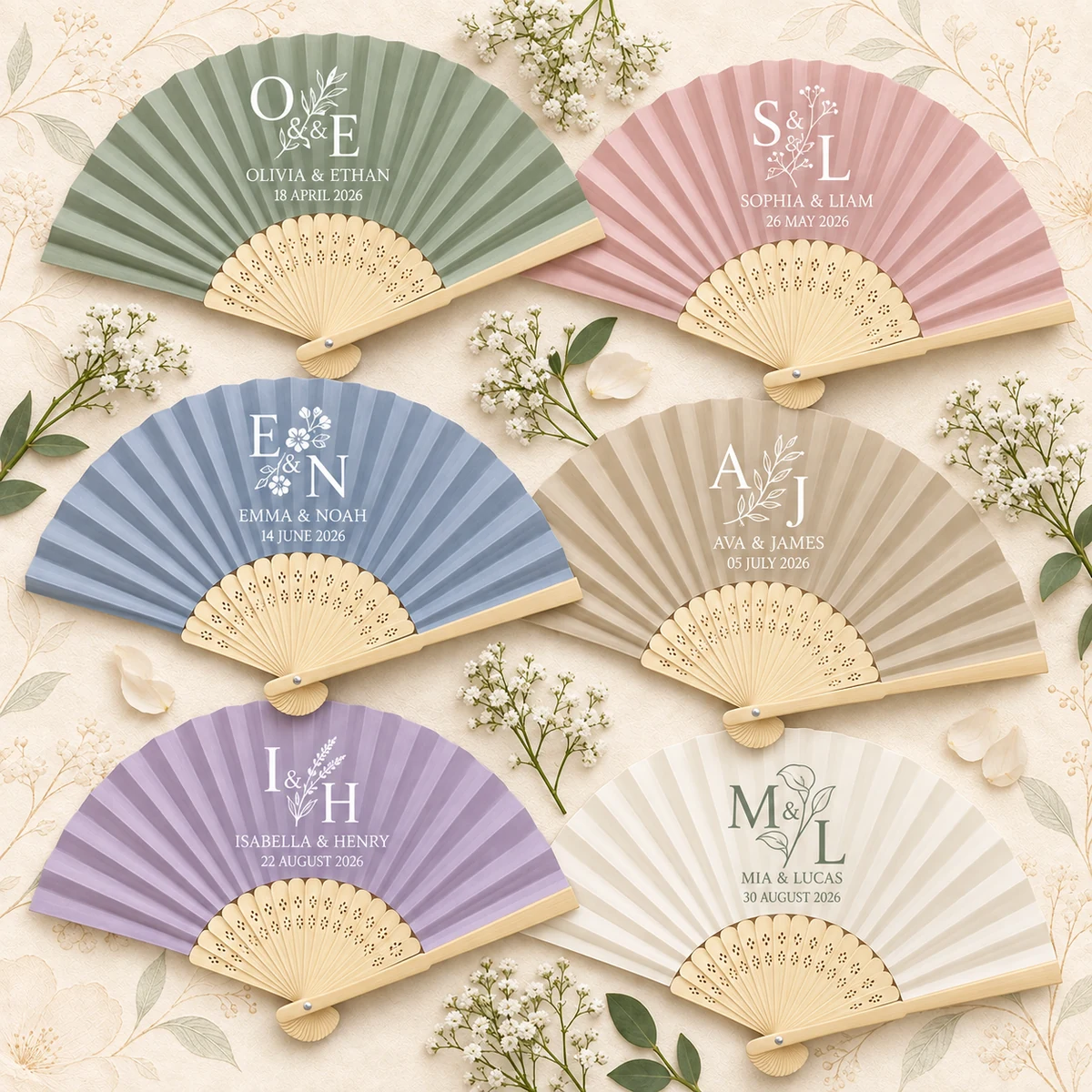 Personalized Bamboo Wedding Hand Fan product collection