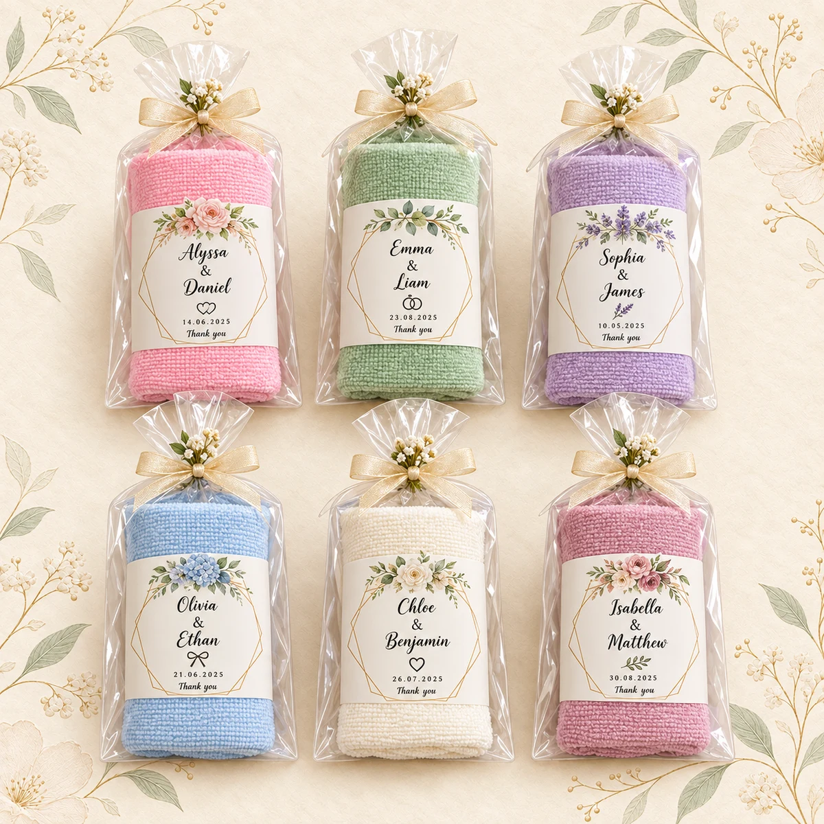 Personalized Coral Fleece Wedding Towel Favor product collection