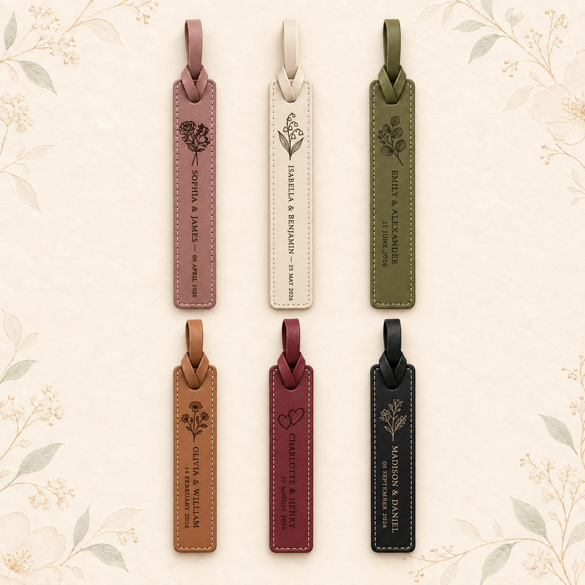 Personalized Leather Wedding Bookmark product collection