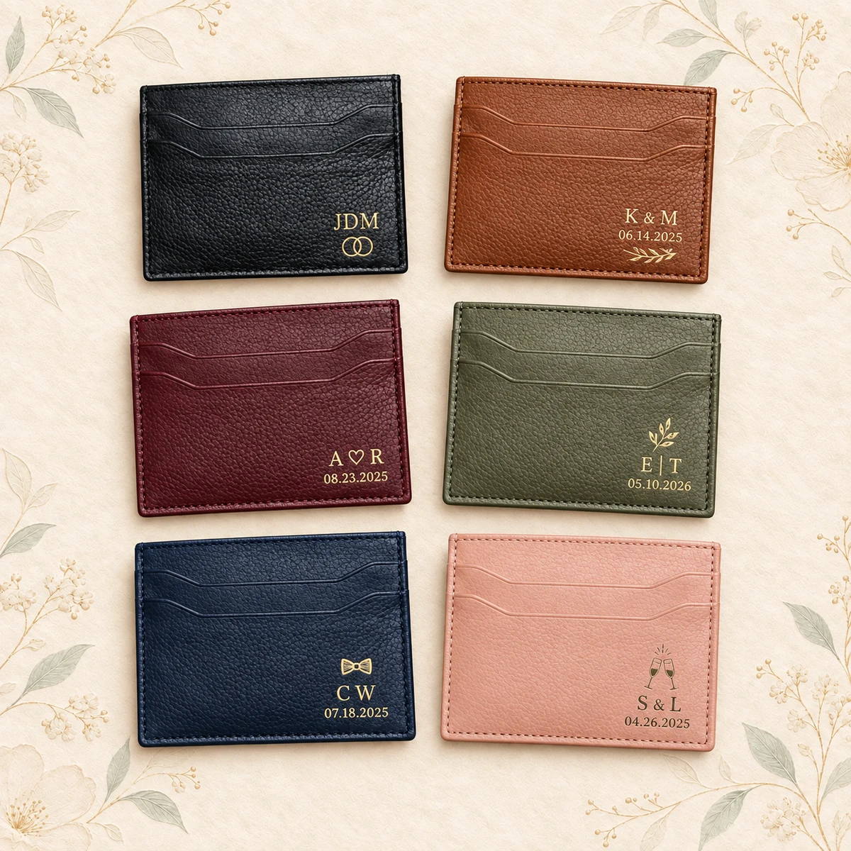 Personalized Leather Wedding Card Wallet product collection