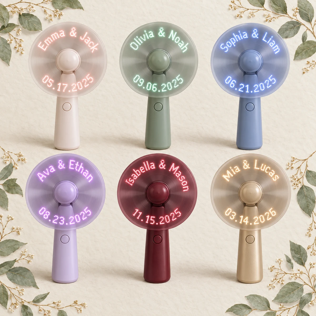 Personalized LED Message Wedding Fan product collection
