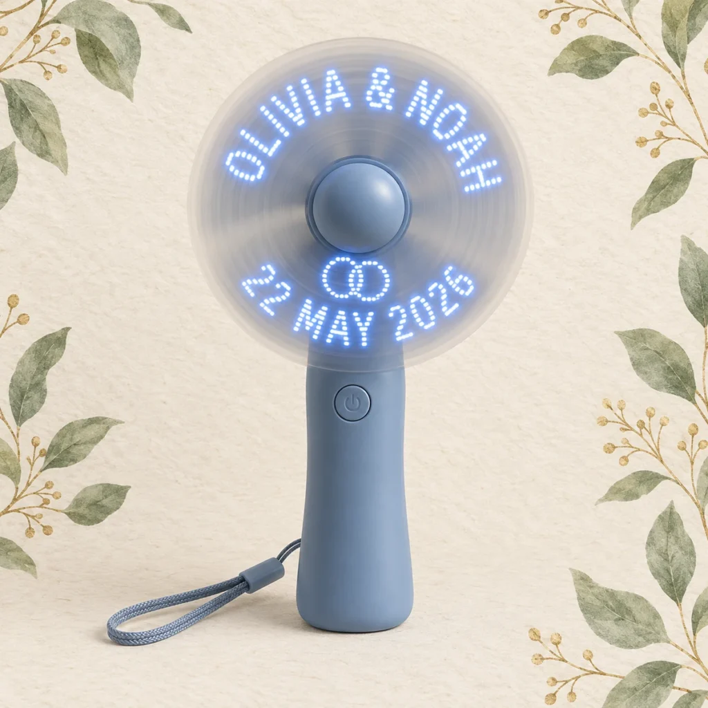 Blue LED fan for Olivia and Noah dated 22 May 2026