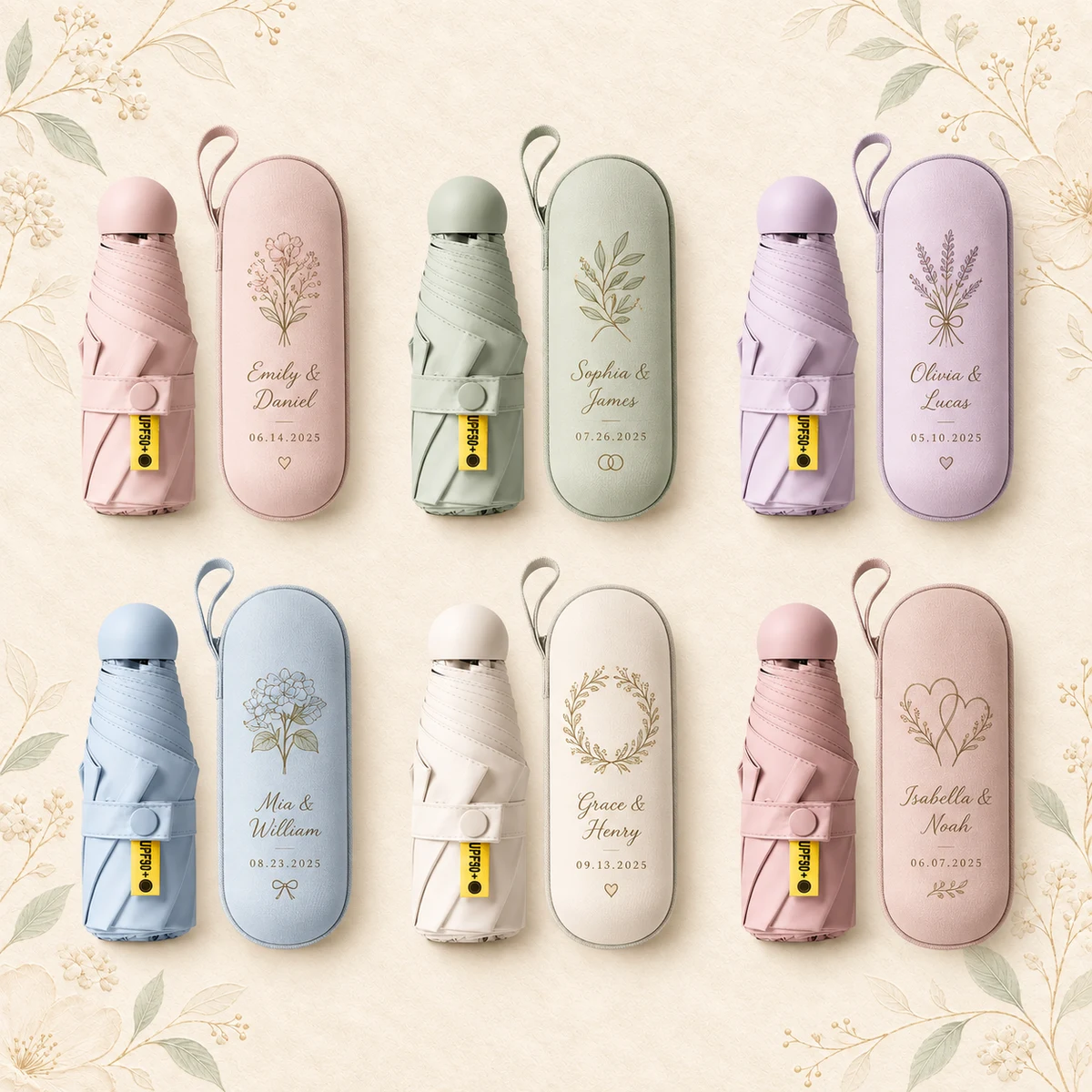 Personalized Mini Pocket Wedding Umbrella product collection