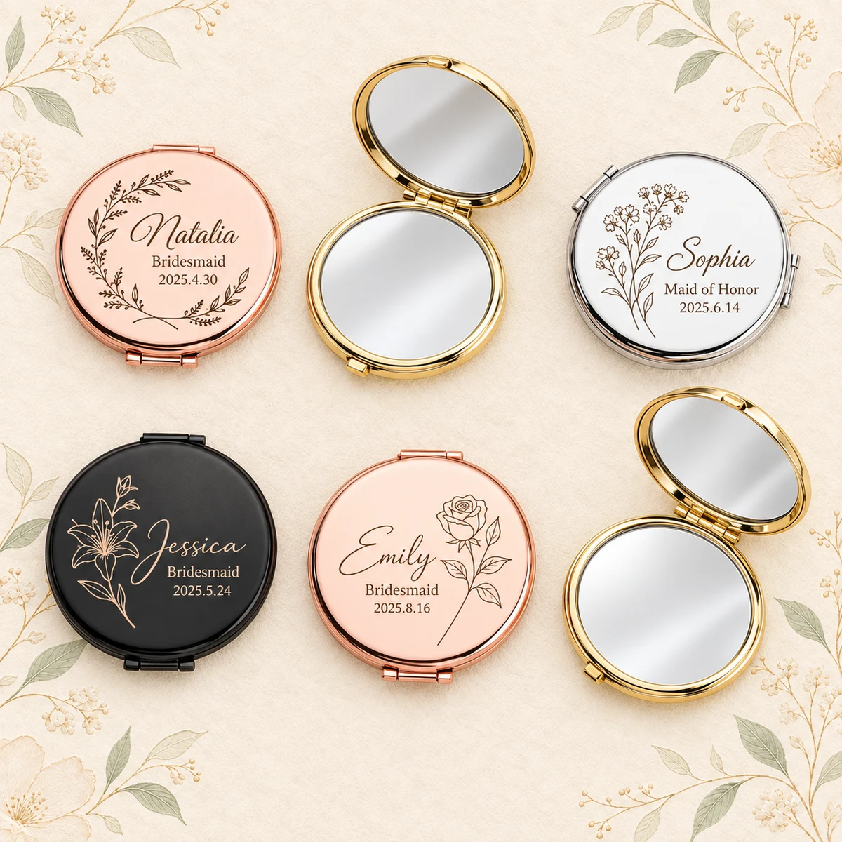 Personalized Mini Wedding Makeup Mirror product collection
