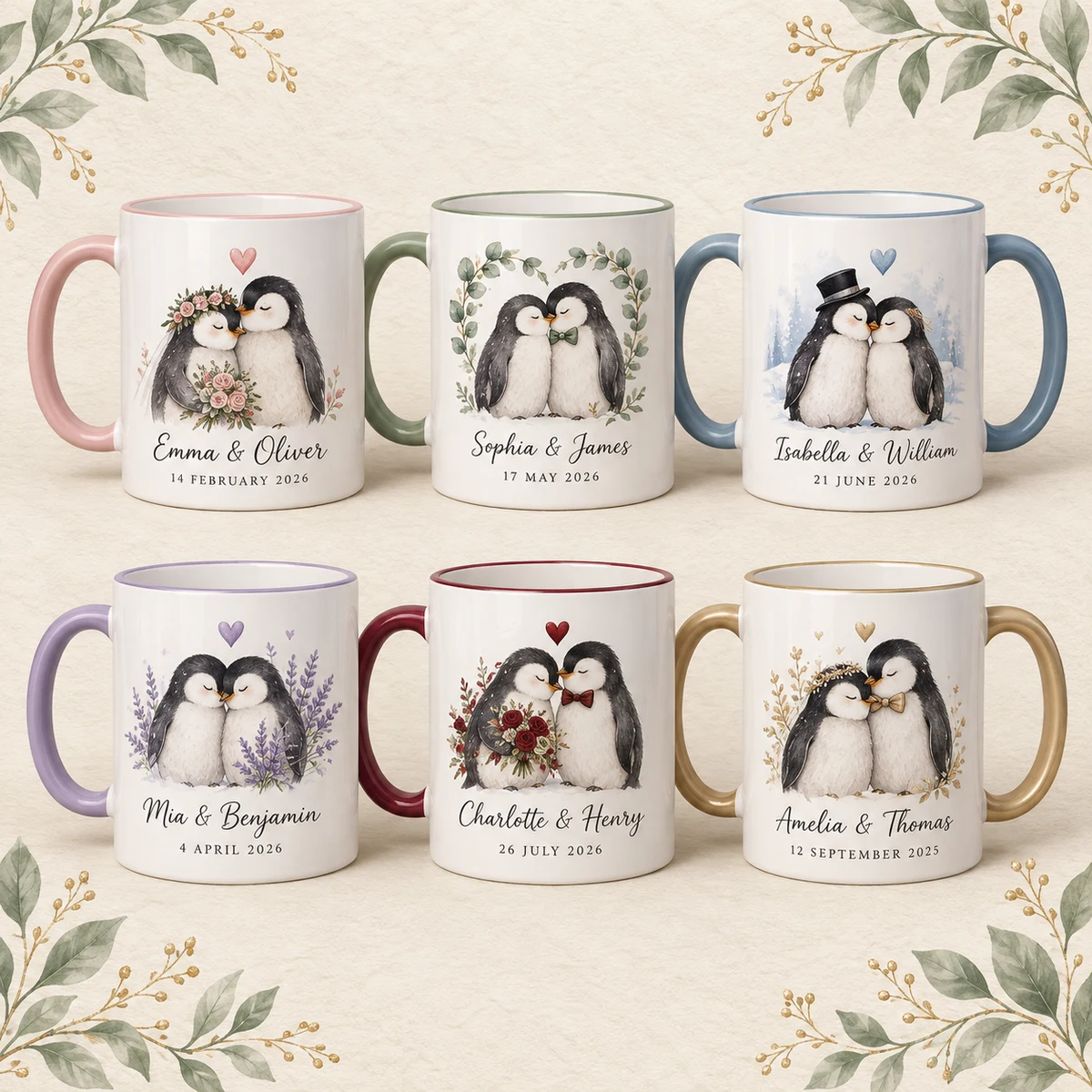 Personalized Penguin Wedding Mug product collection