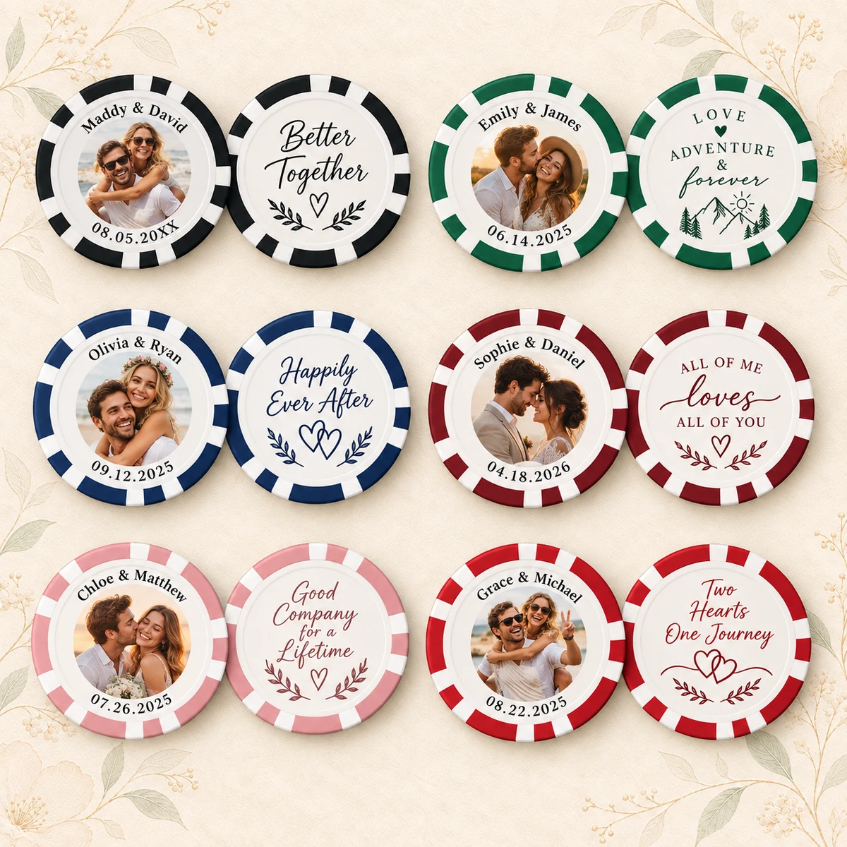 Personalized Photo Wedding Poker Chip product collection