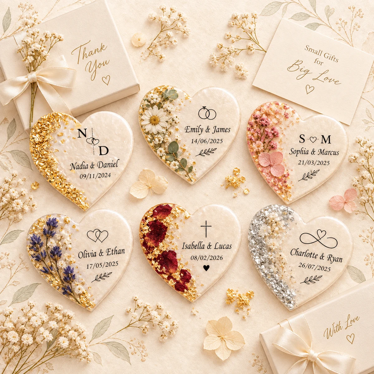 Personalized Resin Heart Wedding Magnet product collection