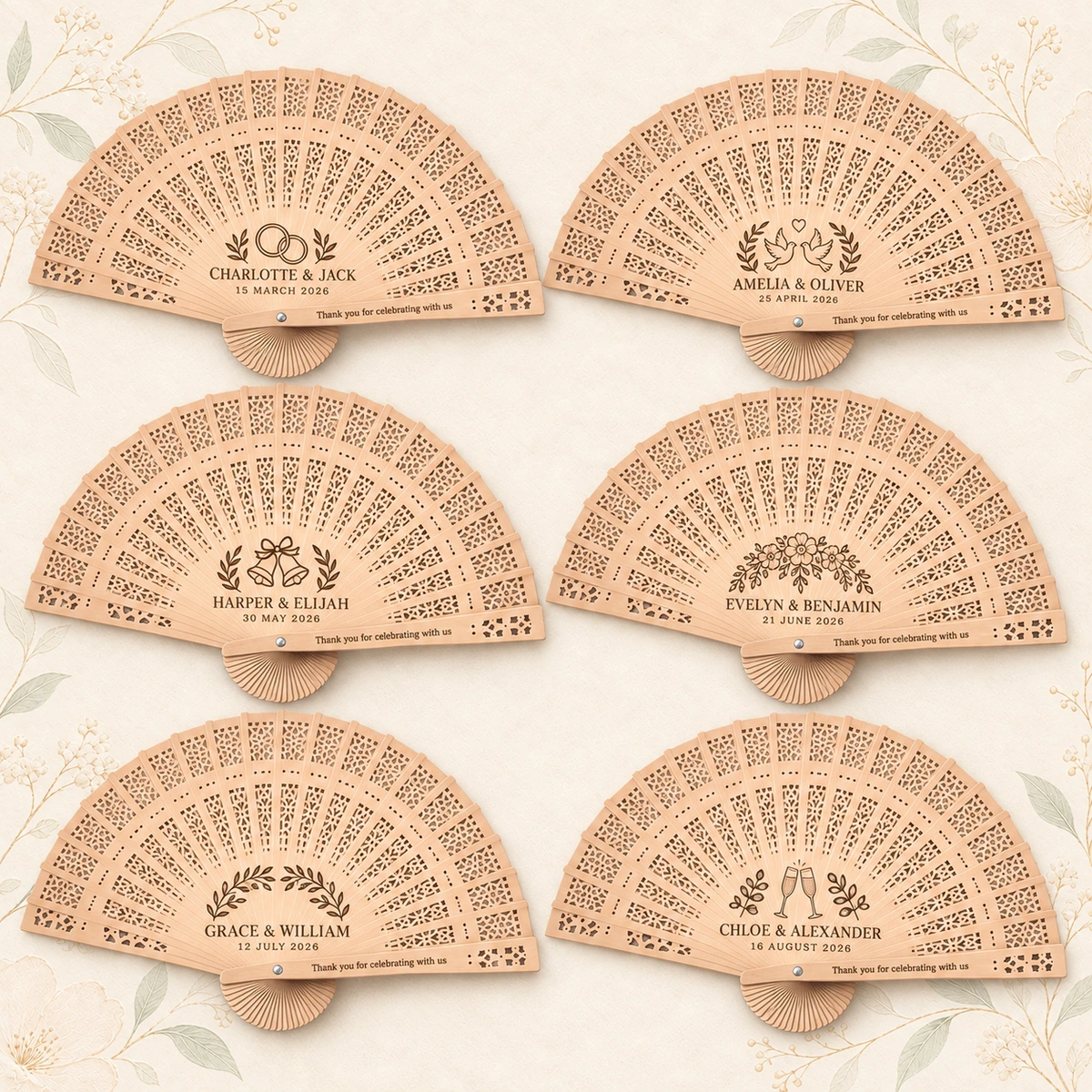 Personalized Sandalwood Wedding Fan product collection