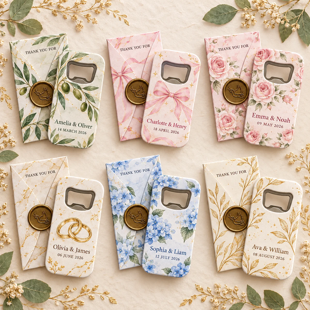 Personalized Wedding Bottle Opener Magnet product collection