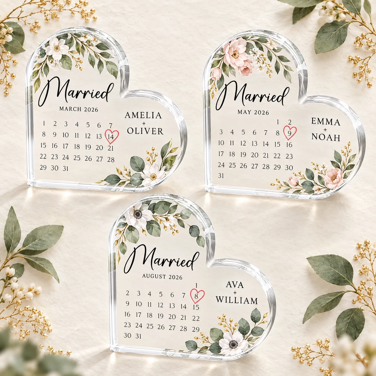 Personalized Wedding Calendar Acrylic Plaque product collection