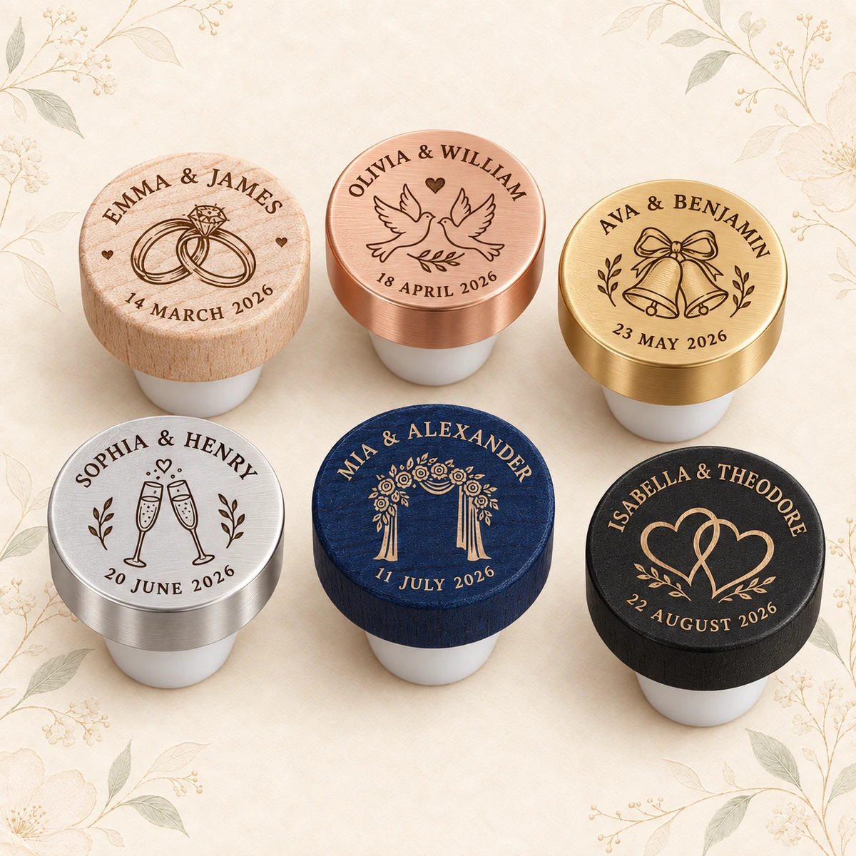 Personalized Wedding Wine Bottle Stopper product collection
