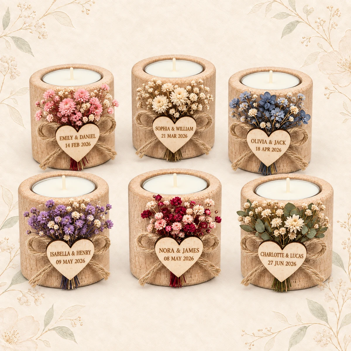 Personalized Wooden Tealight Holder Favor product collection