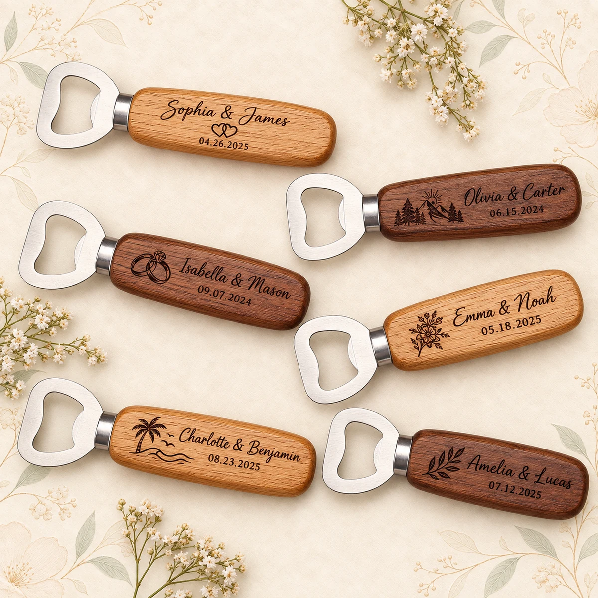 Personalized Wooden Wedding Bottle Opener product collection