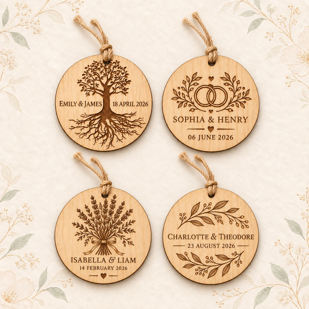 Personalized Wooden Wedding Ornament product collection