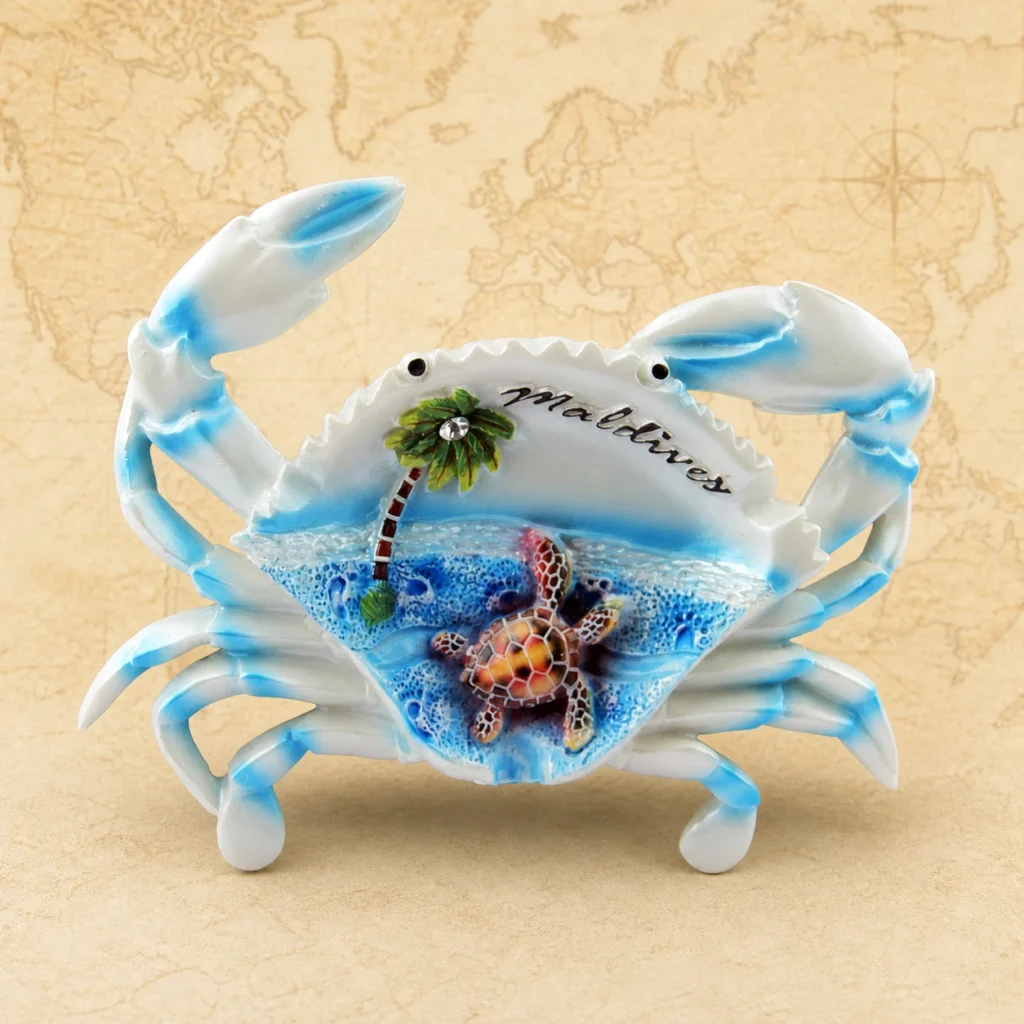 Customizable Maldives crab polyresin ashtray